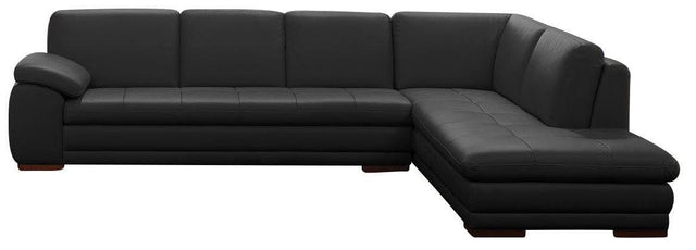 J&M Furniture - 625 Black Italian Leather Raf Sectional - 17544311331-Rhfc-Bk