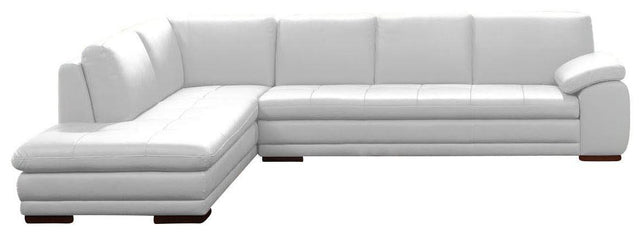 J&M Furniture - 625 White Italian Leather Laf Sectional - 175443113331-Lhfc-W