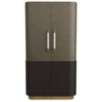 Sherbourne Cabinet – Graphite Leather, Ebony Oak, White Marble, Antique Brass | Arteriors