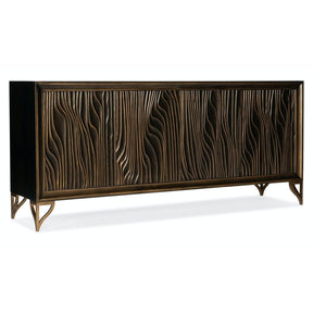 Melange Mountgomery Four Door Credenza in Dark Wood - Hooker Furniture