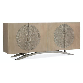 Melange Nolita Four-Door Entertainment Console in Champagne Finish – Hooker Furniture