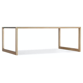 Hooker Furniture Melange Koi Rectangle Cocktail Table – Hand-Painted Koi Fish, Gold Leaf Metal Frame, Glass Top