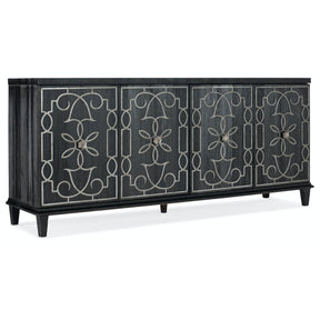 Melange Madeline Four-Door Credenza with Silver Accents – Hooker Furniture