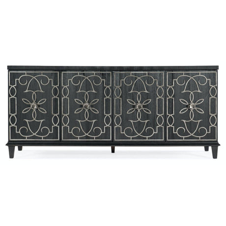 Melange Madeline Four-Door Credenza with Silver Accents – Hooker Furniture
