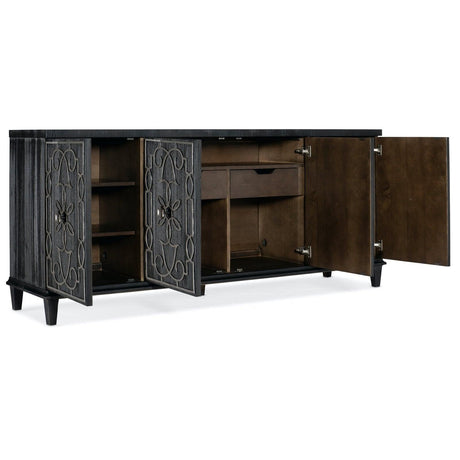 Melange Madeline Four-Door Credenza with Silver Accents – Hooker Furniture
