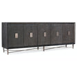 Melange Keenan Five-Door Credenza Dark Wood with Silver Base - Hooker Furniture
