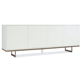 Melange Passerine Four-Door Credenza with White Floral Motif – Hooker Furniture