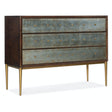 Melange Estrella Three Drawer Chest in Dark Wood with Silver Accents - Hooker Furniture