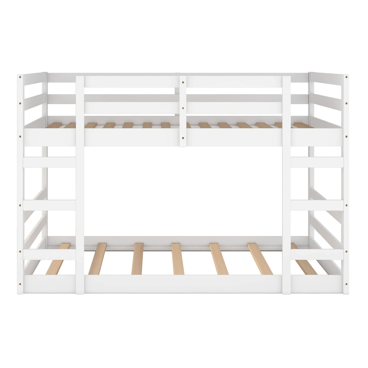 Full Over Full Bunk Bed with Ladder, White（OLD SKU:WF282788AAK） - Home Elegance USA