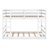 Full Over Full Bunk Bed with Ladder, White（OLD SKU:WF282788AAK） - Home Elegance USA