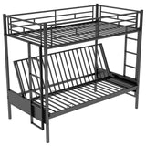 Twin over Full Metal Bunk Bed, Multi-Function,Black(OLD SKU:MF193079AAB) - Home Elegance USA