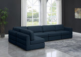 Beckham - Modular Sectional 5 Piece - Navy - Fabric - Home Elegance USA