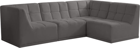 Relax - Modular Sectional 4 Piece - Gray - Home Elegance USA