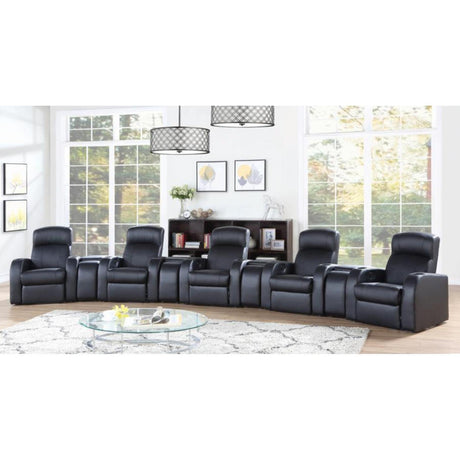 Coaster Furniture Cyrus Leather Match Reclining Home Theater Seating With Wall Recline 600001-S5A - Home Elegance USA