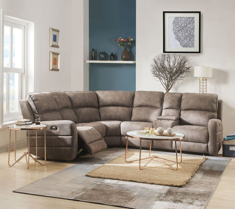 Olwen - Sectional Sofa - Mocha Nubuck - Home Elegance USA