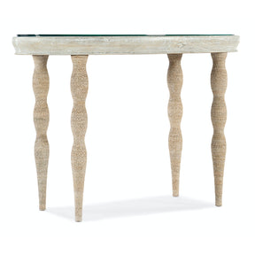 Serenity Shoal Writing Desk 44-in Oval Oak Veneer & Painted Glass - Hooker Furniture