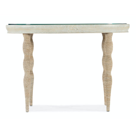 Serenity Shoal Writing Desk 44-in Oval Oak Veneer & Painted Glass - Hooker Furniture