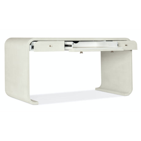 Serenity Bayport Writing Desk 60 inch in White Raffia and Wood - Hooker Furniture