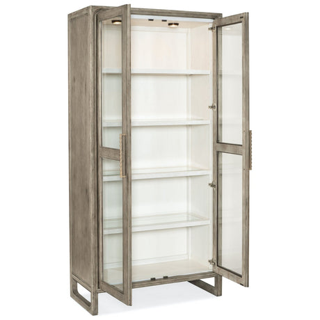 Serenity Sanderling Display Cabinet Malibu Gray | Hooker