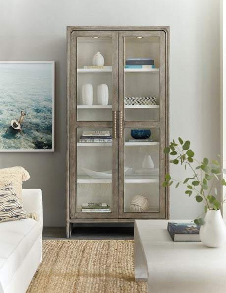 Serenity Sanderling Display Cabinet Malibu Gray | Hooker