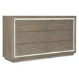 Serenity Mainstay Six-Drawer Dresser Gray Washed Oak & Coral Finish – Hooker Furniture