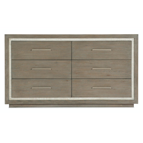 Serenity Mainstay Six-Drawer Dresser Gray Washed Oak & Coral Finish – Hooker Furniture