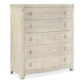 Hooker Furniture Serenity Monterey Five Drawer Chest – Whitewashed Oak Finish, Cedar-Lined Bottom Drawer, Casual Coastal Style
