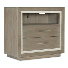Serenity Balboa Two-Drawer Nightstand Gray Washed Oak – Hooker Furniture