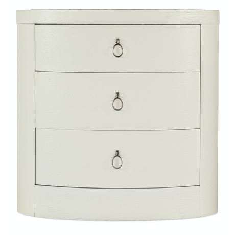 Serenity Wavecrest Oval Nightstand Shell White with Marble Top – Hooker Furniture