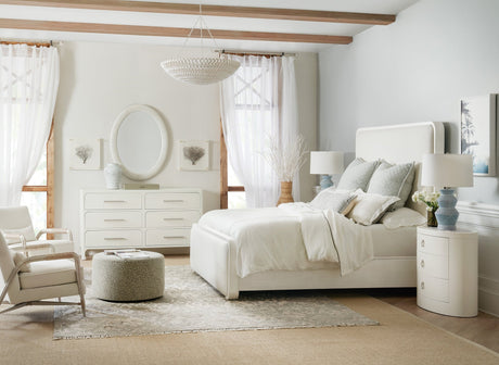 Serenity Wavecrest Oval Nightstand Shell White with Marble Top – Hooker Furniture