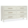 Serenity Six-Drawer Dresser in Sand Dollar White Lacquered Grasscloth – Hooker Furniture