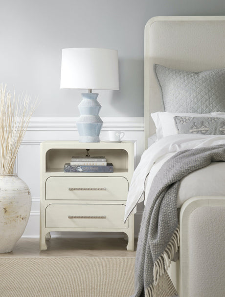 Serenity Nightstand Sand Dollar White Grasscloth – Hooker Furniture