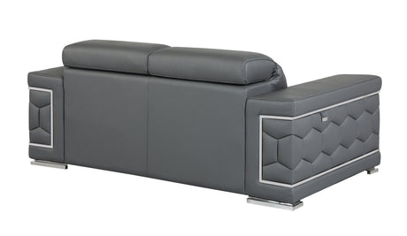 Top Grain Italian Leather Loveseat Home Elegance USA