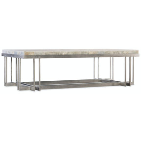 Melange Marin Rectangle Cocktail Table Pewter & White Onyx | Hooker