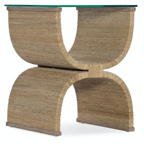 Melange Lenny Woven End Table Rope & Glass – Hooker Furniture