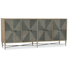 Melange Zola Four-Door Credenza with Diamond Gray Fronts – Hooker Furniture