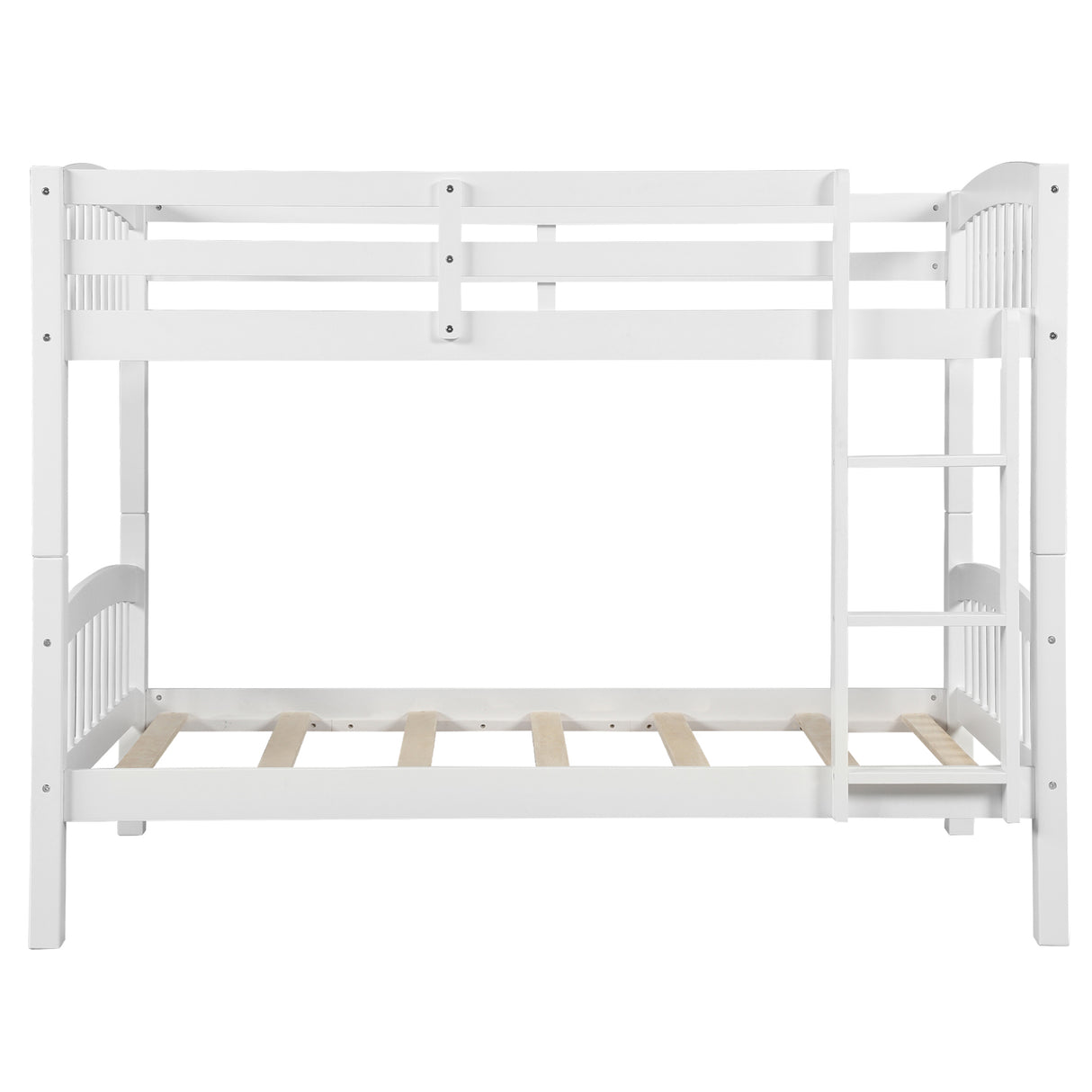 Twin Over Twin Bunk Bed with Ladder,White ( OLD SKU: LP000066AAK) - Home Elegance USA