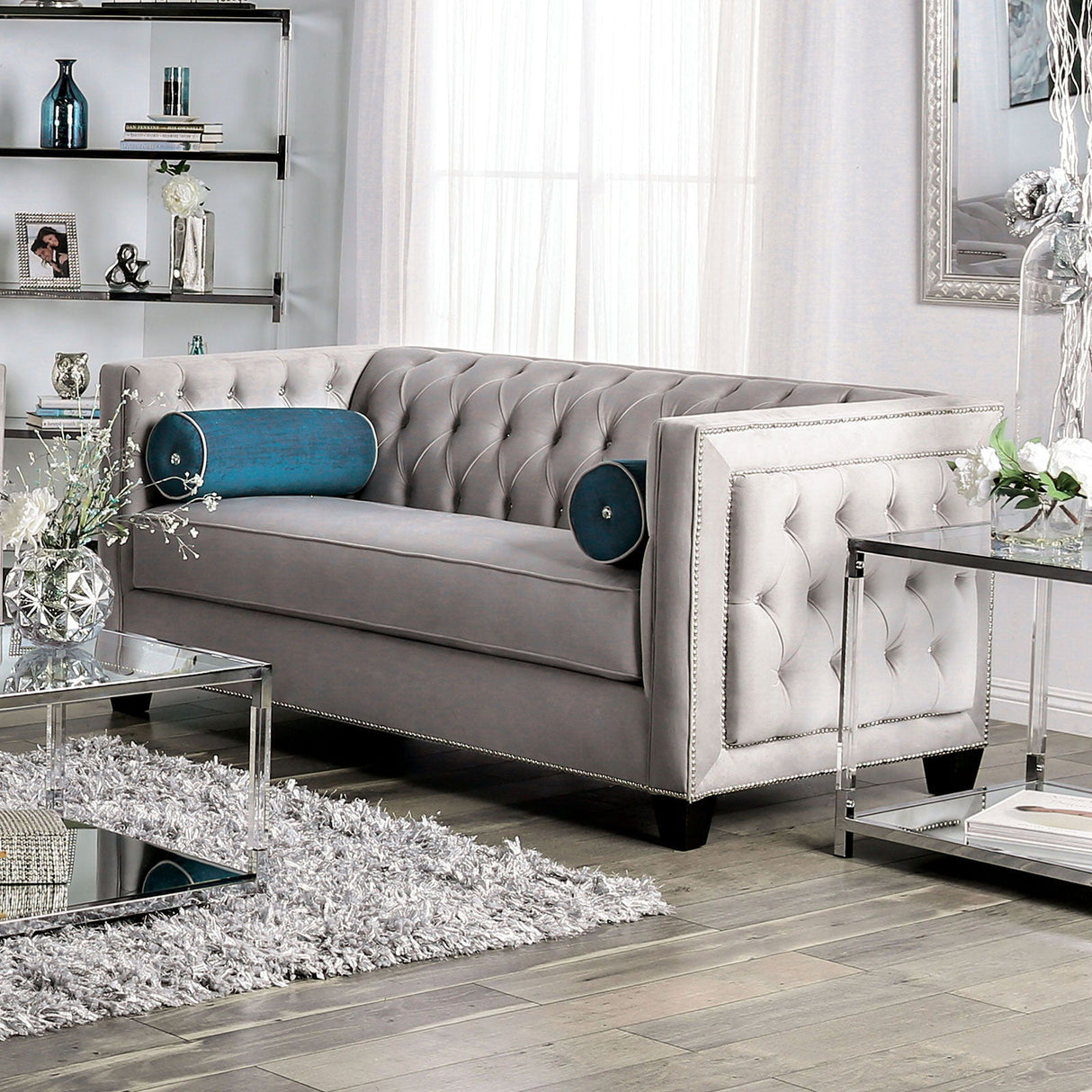 Silvan - Sofa & Loveseat - Gray - Home Elegance USA