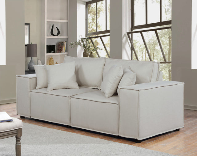 Elson Loveseat in Beige Linen Home Elegance USA