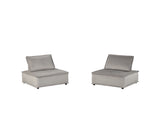 Anna Light Gray Velvet Set of 2 Armless Lounge Chair - Home Elegance USA