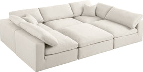 Serene Cloud 6-Piece Cream Modular Sectional - Modern & Luxurious Seating