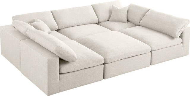 Serene - Cloud Modular Sectional 6 Piece - Cream - Home Elegance USA