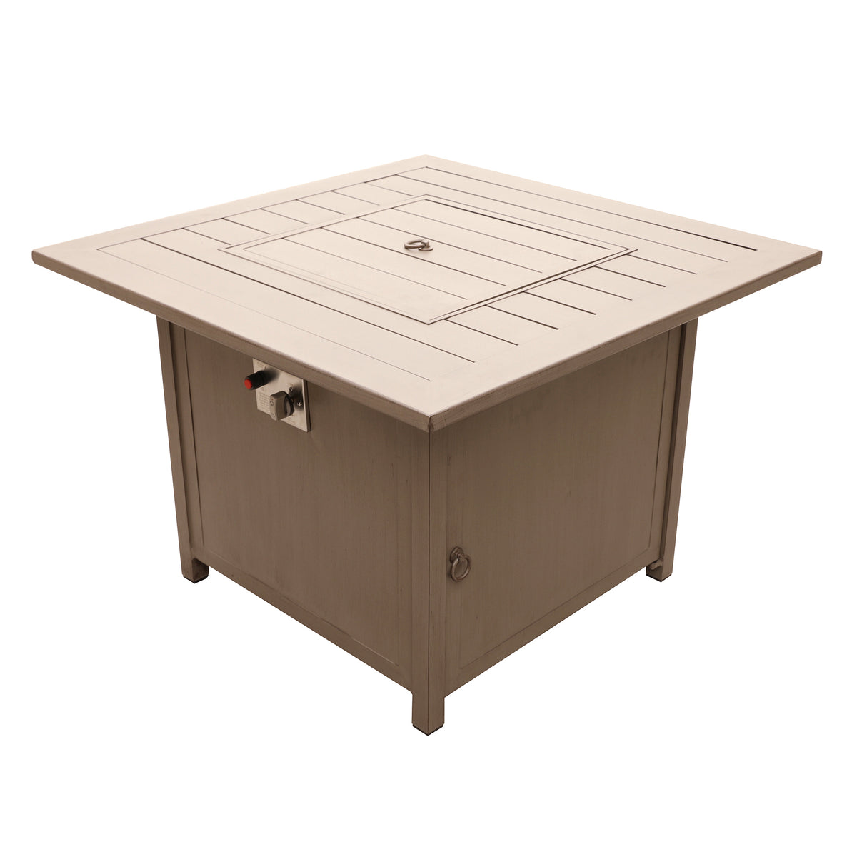 24.8\'\' H x 36\'\' W Aluminum Propane Outdoor Fire Pit Table with Lid