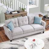 Modern Living Room Sofa Set Linen Upholstered Couch Furniture for Home or Office ,Light Grey,(1+2+3-Seat,Old Sku:SG000368AAA) Home Elegance USA