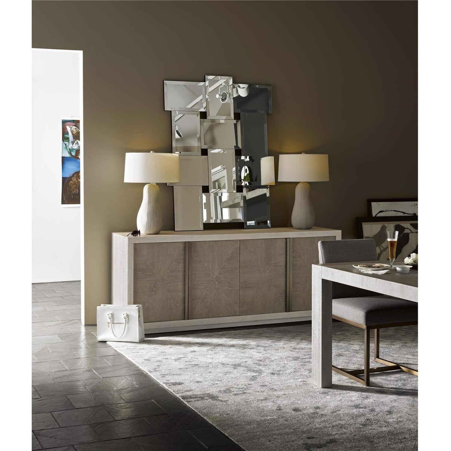 Brinkley Credenza Quartz and Flint Finish Modern Sideboard – Universal