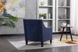 COOLMORE  accent armchair living room with nailheads and solid wood legs  Navy  linen - Home Elegance USA