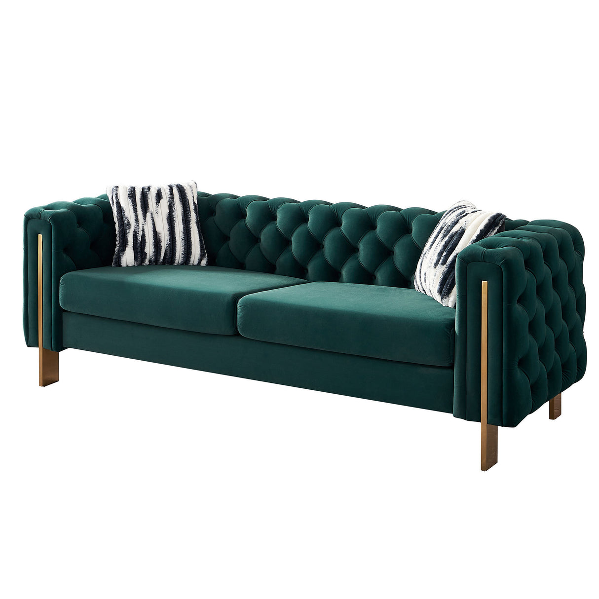 Modern velvet sofa GREEN color - Home Elegance USA