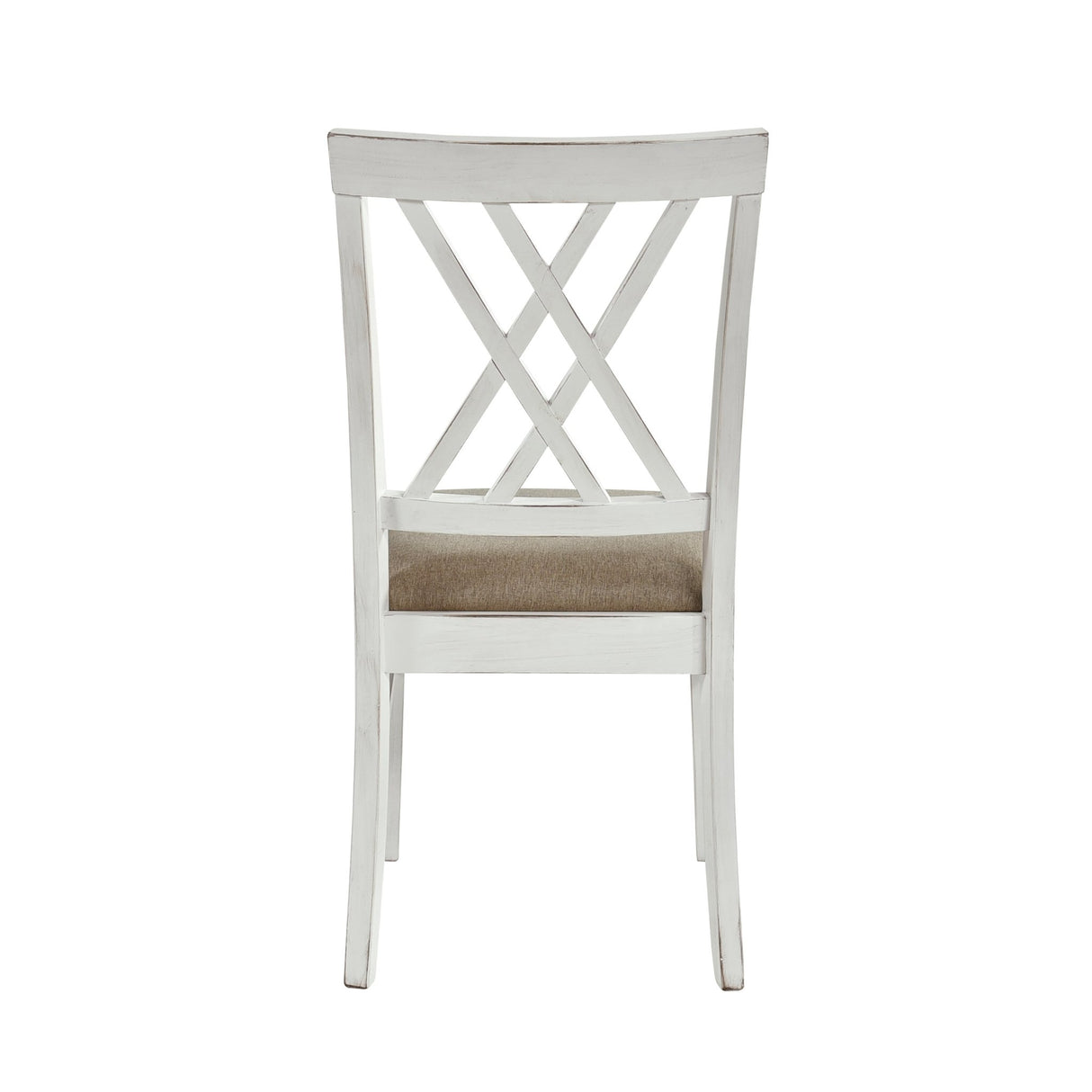 Modern Style White and Oak Finish 7pc Dining Set Table w Extension Leaf 6x Side Chairs Upholstered Seat Charming Traditional Dining Room Furniture - Home Elegance USA