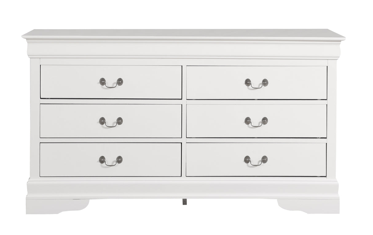 Glory Furniture Louis Phillipe G3190-D Dresser , White - Home Elegance USA