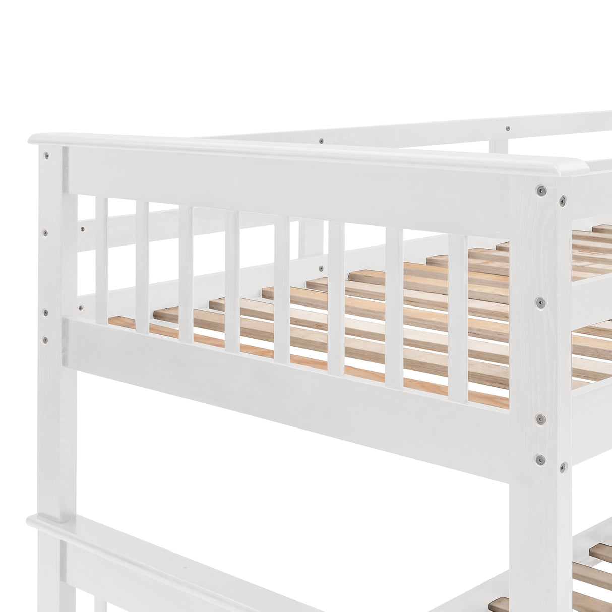 Stairway Twin-Over-Full Bunk Bed with Drawer, Storage and Guard Rail for Bedroom, Dorm, for Adults, White color(OLD SKU :LP000219AAK) Home Elegance USA